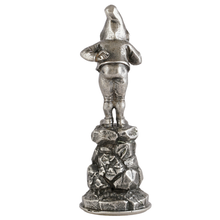 Load image into Gallery viewer, Antique .900 Silver Figural Wax Seal Desk Stamp Gnome &amp; Lizard
