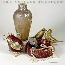 Load image into Gallery viewer, Art Deco Gilt Bronze Marble Birds Figural Trinket Dish Bowl
