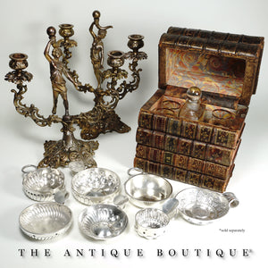 Antique French Trompe l’Oeil Books Liquor Caddy Tantalus Box, Decanter & Shot Glasses Secret Hidden Mini Bar