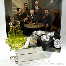 Load image into Gallery viewer, German Oil Painting Portrait of a Wine Tasting Group, Dated 1897
