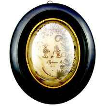 Load image into Gallery viewer, 12" Large Antique French Napoleon III Sentimental Mourning Hair Art Memento, Dated 1895
