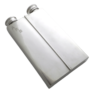 Art Deco Sterling Silver Double Flask, International Silver 743g