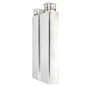 Art Deco Sterling Silver Double Flask, International Silver 743g