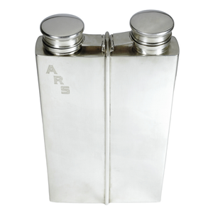 Art Deco Sterling Silver Double Flask, International Silver 743g