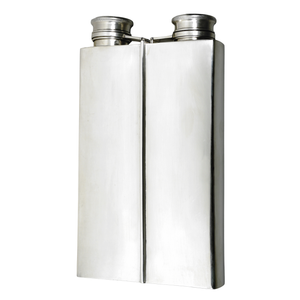 Art Deco Sterling Silver Double Flask, International Silver 743g