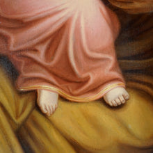 Load image into Gallery viewer, Antique Religious Portrait of Saint Joseph &amp; Baby Jesus French or Austrian School Oil Painting on Canvas
