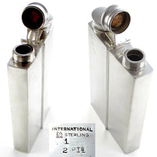 Load image into Gallery viewer, RARE Large Art Deco Sterling Silver 2 Pint Double Chamber Whiskey Spirits Hip Flask
