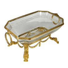 Load image into Gallery viewer, Antique French Cut Crystal Gilt Bronze Centerpiece Bowl Large Jardiniere
