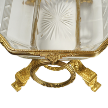 Load image into Gallery viewer, Antique French Cut Crystal Gilt Bronze Centerpiece Bowl Large Jardiniere
