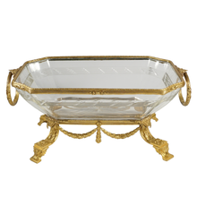 Load image into Gallery viewer, Antique French Cut Crystal Gilt Bronze Centerpiece Bowl Large Jardiniere
