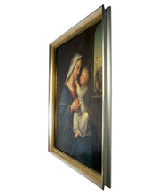 Load image into Gallery viewer, Antique 19thc Portrait of Madonna &amp; Child Oil Painting German School  Religious Scene of Virgin Mary &amp; Jesus
