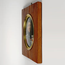 Load image into Gallery viewer, Antique French Miniature Portrait Military Officer Uniform Lancier de Nemours
