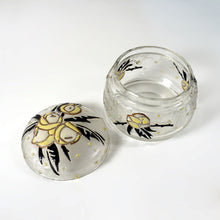 Load image into Gallery viewer, Andre Delatte Nancy French Vanity Powder Jar Art Deco Enamel Glass
