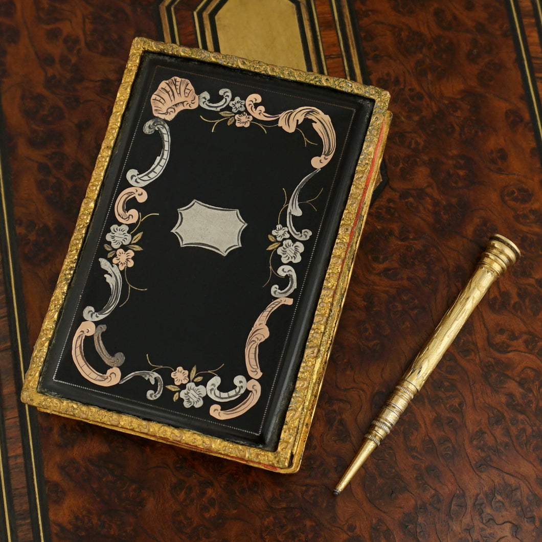 Antique French Carnet de Bal Napoleon III Aide Memoire Dance Card Necessaire Notebook