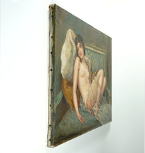Load image into Gallery viewer, Portrait of Reclining Nude French School Oil Painting Art Deco
