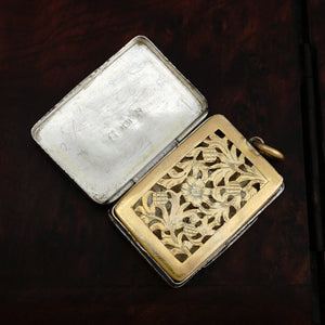 Antique Georgian Sterling Silver Vinaigrette Pendant, John Bettridge, Birmingham 1818