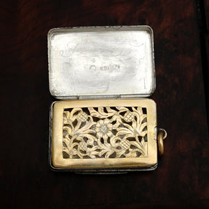 Antique Georgian Sterling Silver Vinaigrette Pendant, John Bettridge, Birmingham 1818