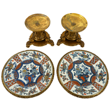 Load image into Gallery viewer, Pair Chinese Porcelain Imari Plates Kangxi period French Bronze Mounts
