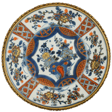 Load image into Gallery viewer, Pair Chinese Porcelain Imari Plates Kangxi period French Bronze Mounts
