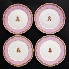 Load image into Gallery viewer, Antique French Old Paris Porcelain Pompadour Pink 15pc Dessert Service Hand Painted Gilt Plates Set
