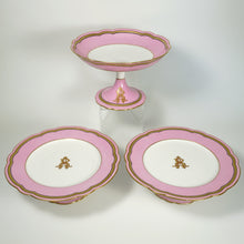 Load image into Gallery viewer, Antique French Old Paris Porcelain Pompadour Pink 15pc Dessert Service Hand Painted Gilt Plates Set
