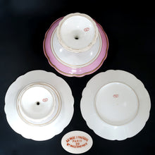 Load image into Gallery viewer, Antique French Old Paris Porcelain Pompadour Pink 15pc Dessert Service Hand Painted Gilt Plates Set
