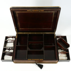 Paul SORMANI Antique French Signed Gaming Box Marquetry Wood Inlay Mother of Pearl Tokens