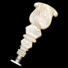 Load image into Gallery viewer, Antique French Palais Royal Mother of Pearl Silver Wax Seal, Cross Matrix
