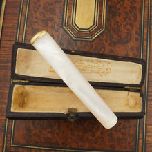 Load image into Gallery viewer, Antique French 18K Gold Mother of Pearl Cigarette Holder, Etui Case
