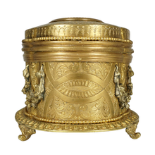 Load image into Gallery viewer, Antique Pietra Dura Stone Inlay Gilt Bronze Jewelry Casket Box
