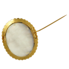 Load image into Gallery viewer, Antique Victorian 14K Yellow Gold Brooch Enamel Miniature Portrait, Baroque Pearls
