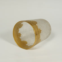 Load image into Gallery viewer, Antique French Saint Louis Acid Etched Glass Tumbler Cup, Empire Nelly Pattern, Gold Gilt Accents

