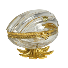 Load image into Gallery viewer, Vintage French Cut Crystal Egg Shaped Box L. Seiler Cristal de Sèvres

