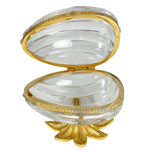 Load image into Gallery viewer, Vintage French Cut Crystal Egg Shaped Box L. Seiler Cristal de Sèvres
