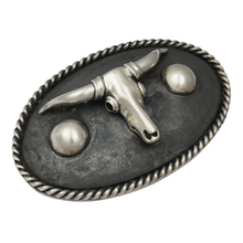 Load image into Gallery viewer, Barry Kieselstein-Cord Sterling Silver Rodeo Longhorn Steer Belt Buckle
