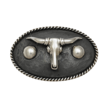 Load image into Gallery viewer, Barry Kieselstein-Cord Sterling Silver Rodeo Longhorn Steer Belt Buckle
