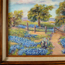Load image into Gallery viewer, Vintage Texas Hill County Blue Bonnet Landscape Impressionist Painting
