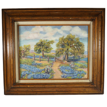 Load image into Gallery viewer, Vintage Texas Hill County Blue Bonnet Landscape Impressionist Painting
