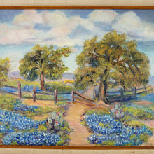 Load image into Gallery viewer, Vintage Texas Hill County Blue Bonnet Landscape Impressionist Painting
