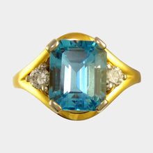Load image into Gallery viewer, 14K Gold London Blue Topaz &amp; Diamond Ring
