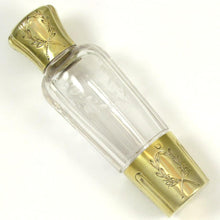 Load image into Gallery viewer, Antique French Sterling Silver Liquor Flask, Gilt Vermeil, Cut Crystal, Saglier Freres
