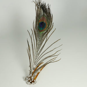 Edwardian Antique Hair Comb Aigrette Ornament Rhinestone Jewels