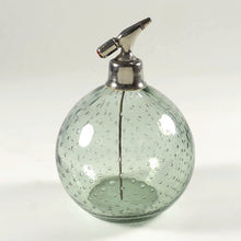 Load image into Gallery viewer, Vintage Czech Glass Atomizer Perfume Bottle Controlled Bubble Smoky Gray
