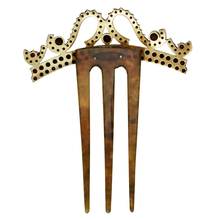 Load image into Gallery viewer, Vintage Bohemian Garnet Hair Comb Tiara Czech 900 Silver
