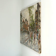 Load image into Gallery viewer, Vintage French Paris Street Scene Oil Painting Mid-Century
