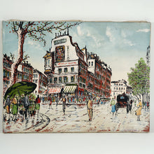 Load image into Gallery viewer, Vintage French Paris Street Scene Oil Painting
