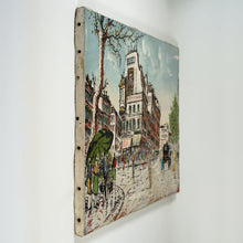 Load image into Gallery viewer, Vintage French Paris Street Scene Oil Painting
