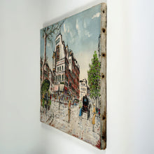 Load image into Gallery viewer, Vintage French Paris Street Scene Oil Painting
