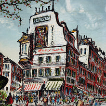Load image into Gallery viewer, Vintage French Paris Street Scene Oil Painting
