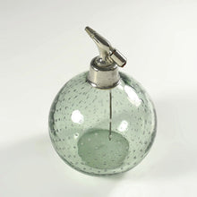 Load image into Gallery viewer, Vintage Czech Glass Atomizer Perfume Bottle Controlled Bubble Smoky Gray
